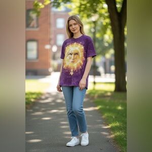 The Mountain "Sun Face" Tie-Dye T-Shirt large